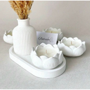 KIT LUXO FLOR DE LOTUS, BANDEJA, JARRO E LOTUS.