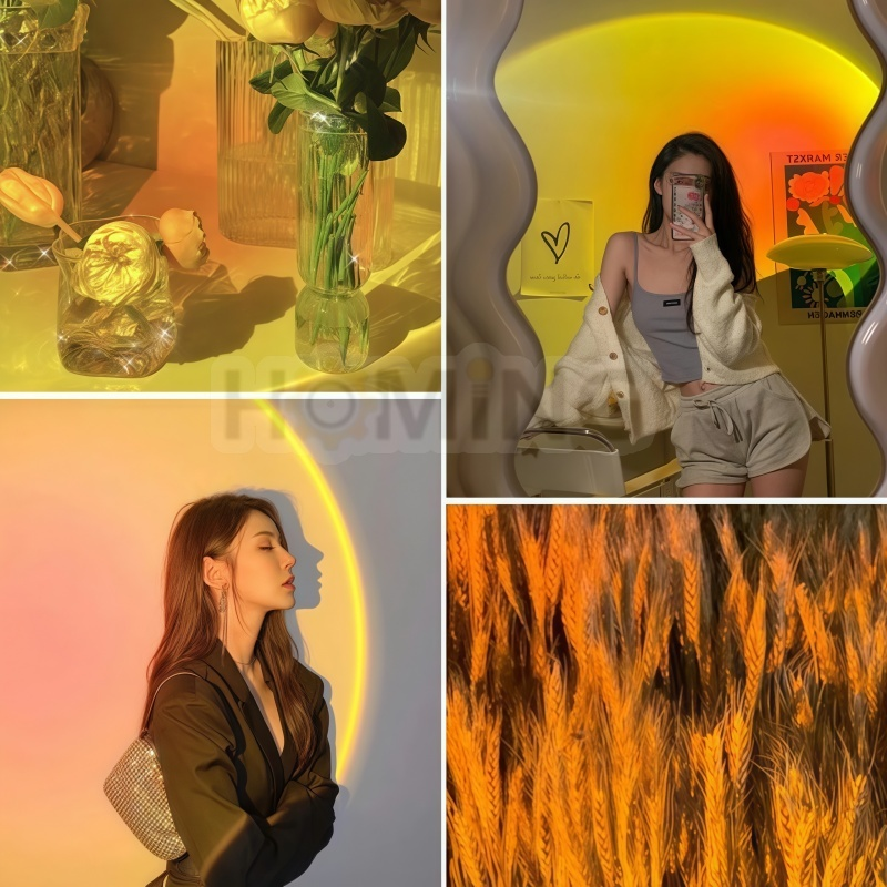 Luminária Pôr do Sol LED 16 Cores HOMING com Controle Remoto e USB