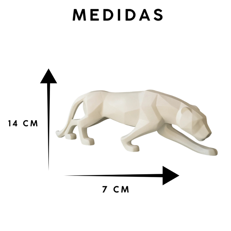 Escultura Pantera Negra Para Sala Casa Escritorio Estatueta Decorativa Mesa Estante Ambiente Interno