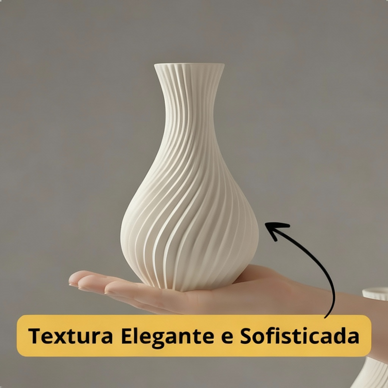 Kit 3 Vasos Espiral Moderna Elegante Luxo Decoração Interna Trio Decorativo Estilo Escandinavo Clean