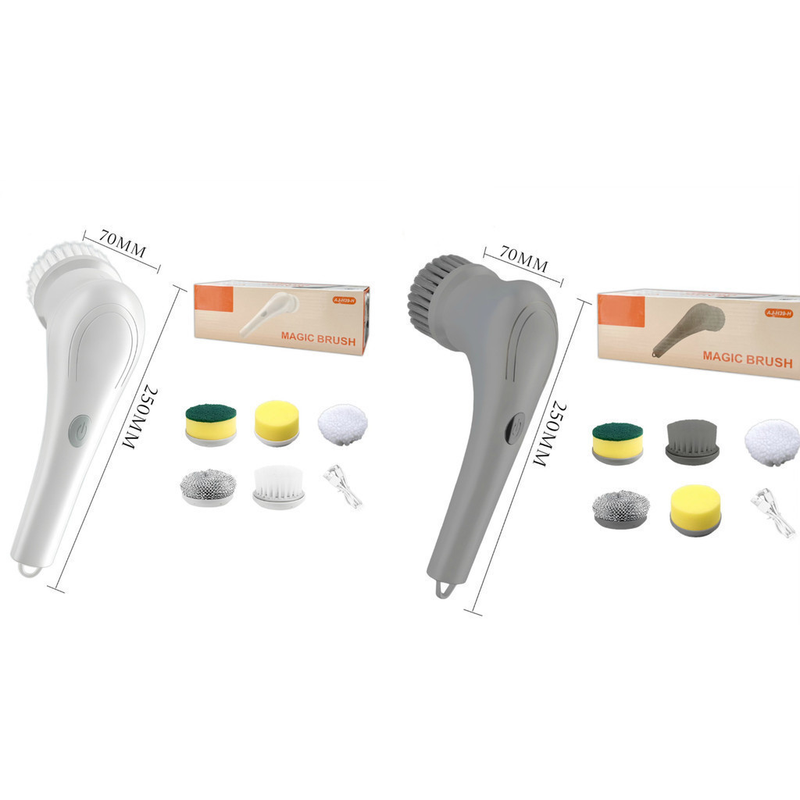 Escova De Limpeza Ajustável Janela, Banheiro e Cozinha Ferramenta 5 em 1 Recarregável